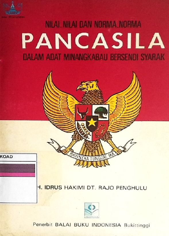 Pancasila Dalam Adat Minangkabau Bersendi Syarak
